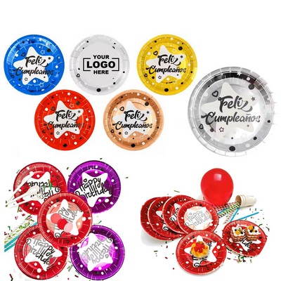 Personalized Disposable Dessert Plates: Colorful Tableware Sets for Birthday Parties(Free Shipping)