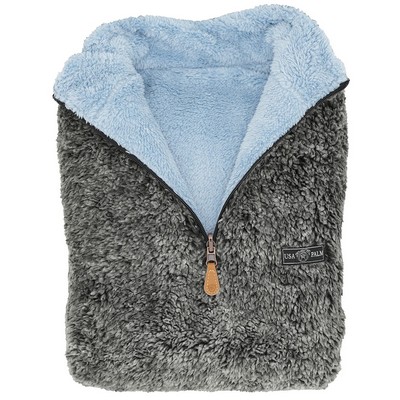 Men's Reversible Double Sherpa 1/4 Zip Sweater Jacket