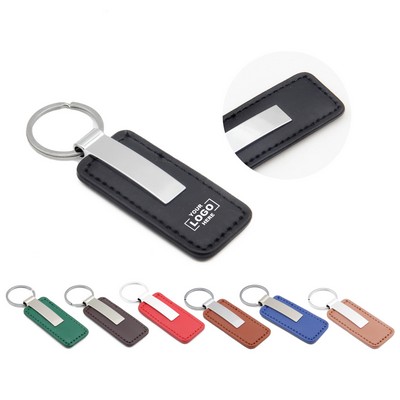 PU Rectangular Leather Keychain