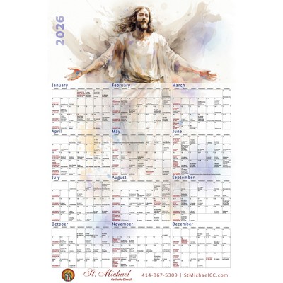 2026 Year-at-a-Glance Fabric Calendar with a Catholic Date Pad