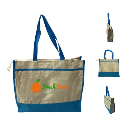 Grocery Large Capacity Tote Bag With Zipper