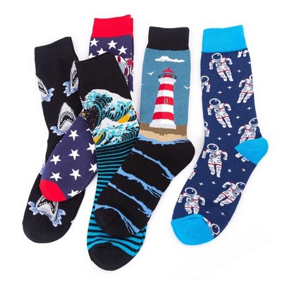 Custom Knee High Dress Socks w/Jacquard Logo
