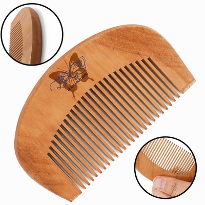 Wooden beard comb hair brush