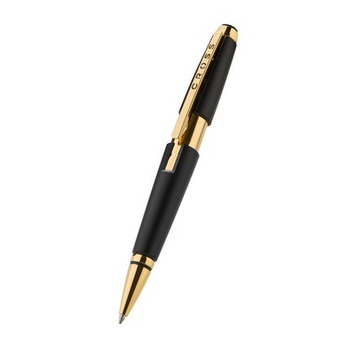 Cross® Edge™ Matte Black Lacquer with Gold PVD Appointments Rollerball Pen