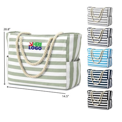 Large Canvas Beach Tote Bag