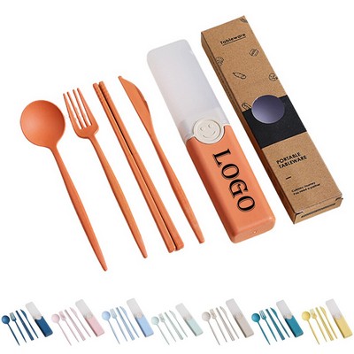 Portable Wheat Straw Travel Cutlery Set