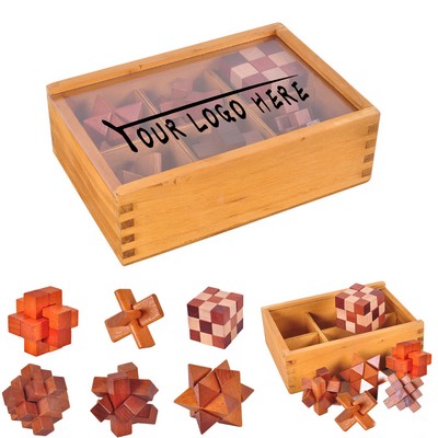 Wooden Brain Teaser Puzzle Set