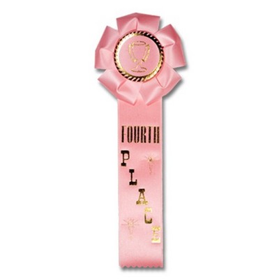11½" Fourth Place Stock Rosette w/Trophy Cup Medallion