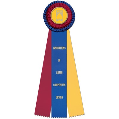 12" Chester Award Ribbon 3 Streamer Rosette