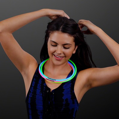 Imprinted Assorted Color 22" Glow Necklace - Domestic Print