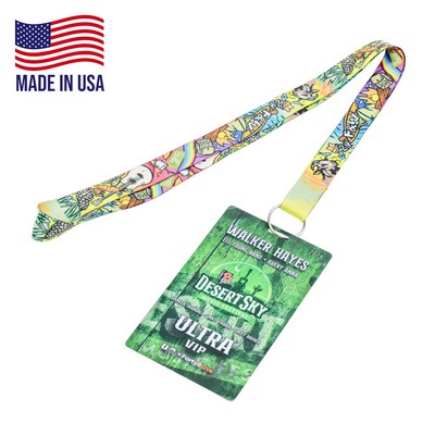 3/4 inch Full Color Lanyard with PVC ID Card