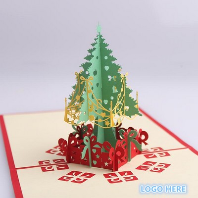 3D Christmas Tree Greeting Cards (5.9 Square Inches)