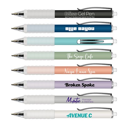 Bliss Gel Soft Touch Rubberized Hybrid Ink Gel Pen with Grip - Black Writing Ink