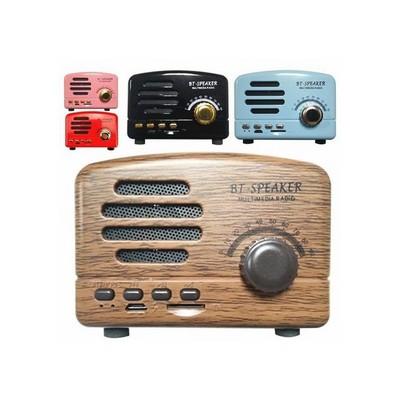 SonicWave Vintage Portable Retro Vintage Wireless Bluetooth Speaker Rechargeable Music Player