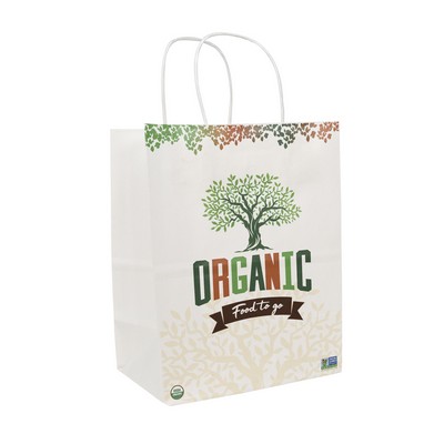 Full Color 1-Sided Handle Shopper Paper Bags (8"x 10.25"x 5")