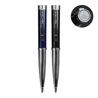 Emblem Collection - USA Executive Ballpoint Pen with Custom Top