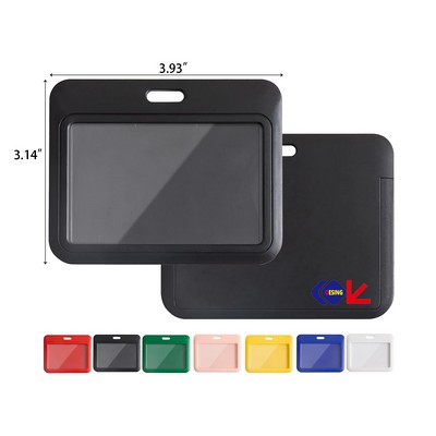 Sliding Horizontal ID Badge Holder with Clear Window