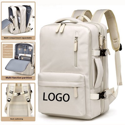 Expandable Multi-Compartment Travel Laptop Backpack