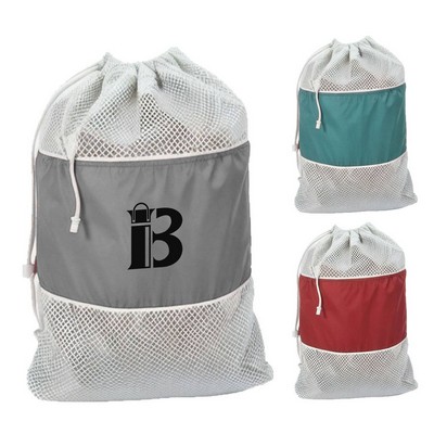Nylon Laundry Mesh Drawstring Bag
