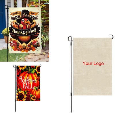 18" x 12" Custom Polyester Garden Flag for Party, Thankgiving