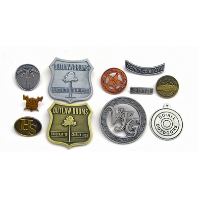 7/8" Custom Die Struck Copper Antiqued Pin