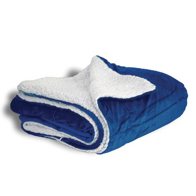Oversized Royal Blue Sherpa Blanket