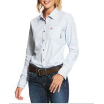 Ariat® FR Hermosa DuraStretch™ Women's White Windowpane Work Shirt