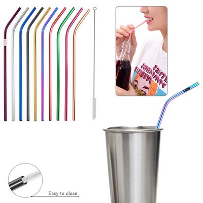 10.47 Inch Bend Metal Straw With Brush