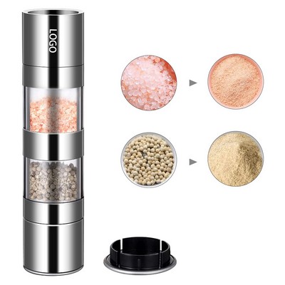 2 in 1 Manual Stainless Steel Salt Salt and Pepper Mill