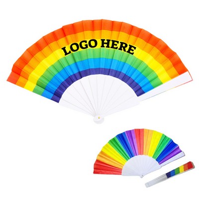 Custom Rainbow Hand Folding Fan