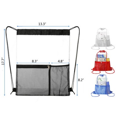 Clear Transparent Pvc Drawstring Backpack