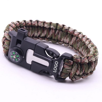 5 in 1 Custom Versatile Paracord Nylon Outdoor Survival Bracelet MOQ100PCS