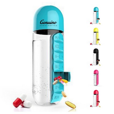 Water Bottle with Pill Box