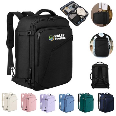 Travel Carry On Backpack with USB Charging Port Shoe Pouch