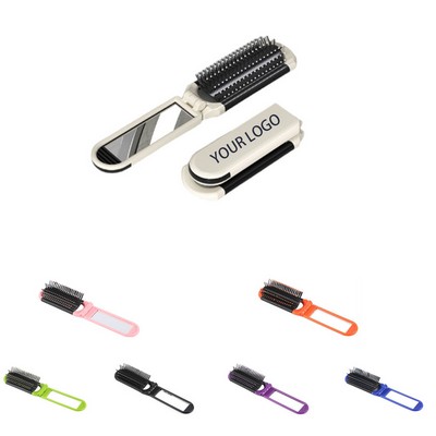 Travel Portable Foldable Mirror Hair Brushes