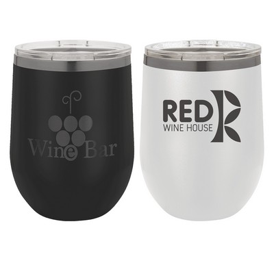 Polar Camel 12 Oz. ION-Plated Ghost Black Stemless Wine Tumbler