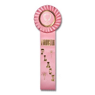 11" Fourth Place Stock Rosette w/Trophy Cup Medallion
