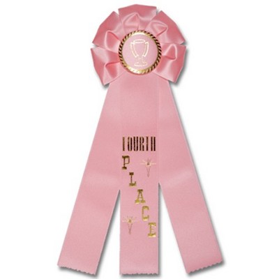 14" Fourth Place Stock Rosette w/Trophy Cup Medallion