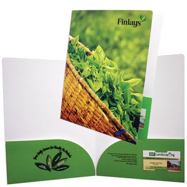 9"x12" Full Size Presentation Folder with Two Curved Pockets Printed in Full Color 4/0