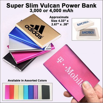 Super Slim Vulcan Power Bank 3000 mAh - Pink No Extra Tariff