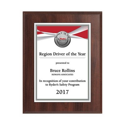 7" x 9" Sublimated Value Plaque - Cherry Panel