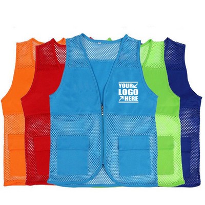 Custom Uniform Unisex Vest for Supermarket Clerk Volunteer