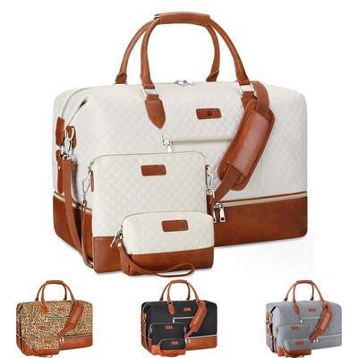 Oxford Large Weekender Overnight Duffel Bag Set