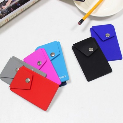 Silicone Snap Button Pocket Phone Wallet Holder