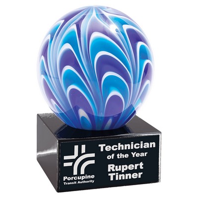 5" Two-Tone Blue & White Sphere