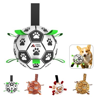 Dog Soccer Ball Toy with Straps