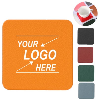Square PU Leather Drink Coasters(Free Shipping)