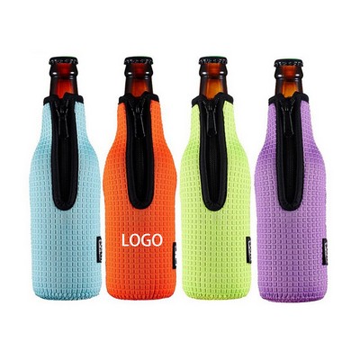 Neoprene Insulated Wine Cooler Bag W/ Zipper