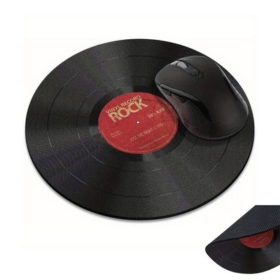 Vintage Vinyl Record Non-Slip Round Mouse Pad(Free Shipping)