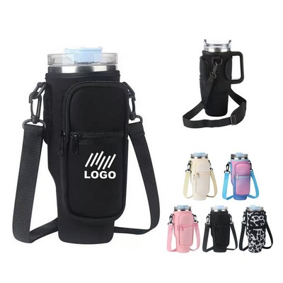 Neoprene 40oz Cup Sleeve With Adjustable Shoulder Straps